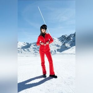 Slope Siren Ski Jumpsuit Red